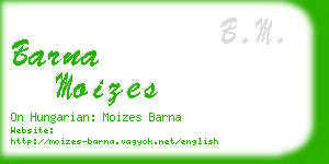 barna moizes business card